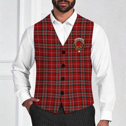 ScotsTee Shop Scottish Stuart of Bute Crest Tartan Waistcoat Sleeveless Suit Vest