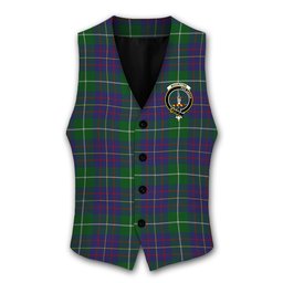 ScotsTee Shop Scottish MacIntyre Inglis Crest Tartan Waistcoat Sleeveless Suit Vest