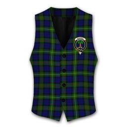 ScotsTee Shop Scottish MacEwen Modern SC Crest Tartan Waistcoat Sleeveless Suit Vest