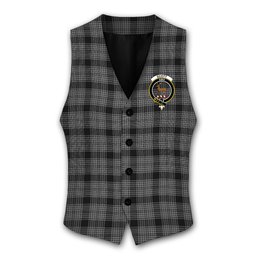 ScotsTee Shop Scottish Scott Black and White Crest Tartan Waistcoat Sleeveless Suit Vest