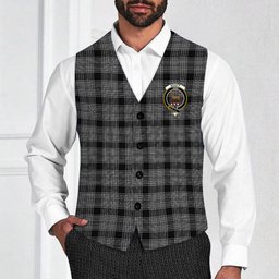 ScotsTee Shop Scottish Scott Black and White Crest Tartan Waistcoat Sleeveless Suit Vest