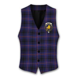 ScotsTee Shop Scottish MacIver of Strome Crest Tartan Waistcoat Sleeveless Suit Vest
