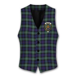 ScotsTee Shop Scottish MacKenzie Hunting Green Crest Tartan Waistcoat Sleeveless Suit Vest