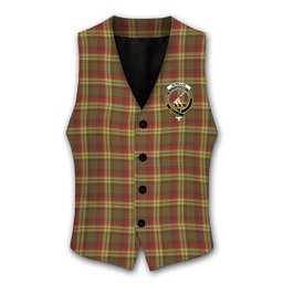 ScotsTee Shop Scottish McMillan Old Weathered Crest Tartan Waistcoat Sleeveless Suit Vest