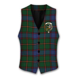 ScotsTee Shop Scottish Skene Crest Tartan Waistcoat Sleeveless Suit Vest
