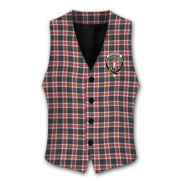 ScotsTee Shop Scottish Robertson Dress #2 Modern Crest Tartan Waistcoat Sleeveless Suit Vest