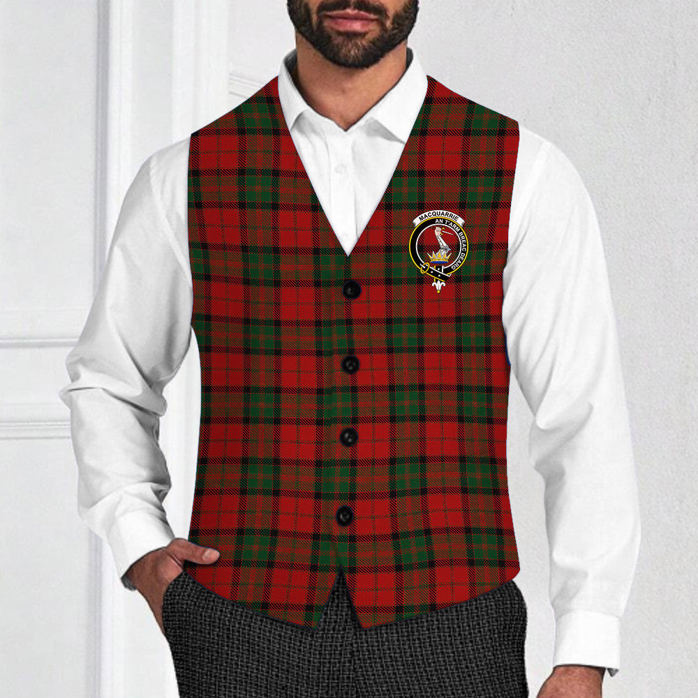 ScotsTee Shop Scottish MacQuarrie 7 Crest Tartan Waistcoat Sleeveless Suit Vest