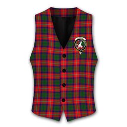 ScotsTee Shop Scottish Riddell Crest Tartan Waistcoat Sleeveless Suit Vest