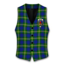 ScotsTee Shop Scottish Maitland SC Crest Tartan Waistcoat Sleeveless Suit Vest