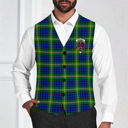 ScotsTee Shop Scottish Maitland SC Crest Tartan Waistcoat Sleeveless Suit Vest