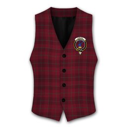 ScotsTee Shop Scottish Stirling of Keir Crest Tartan Waistcoat Sleeveless Suit Vest