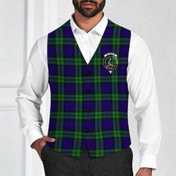 ScotsTee Shop Scottish MacKinlay Modern Crest Tartan Waistcoat Sleeveless Suit Vest