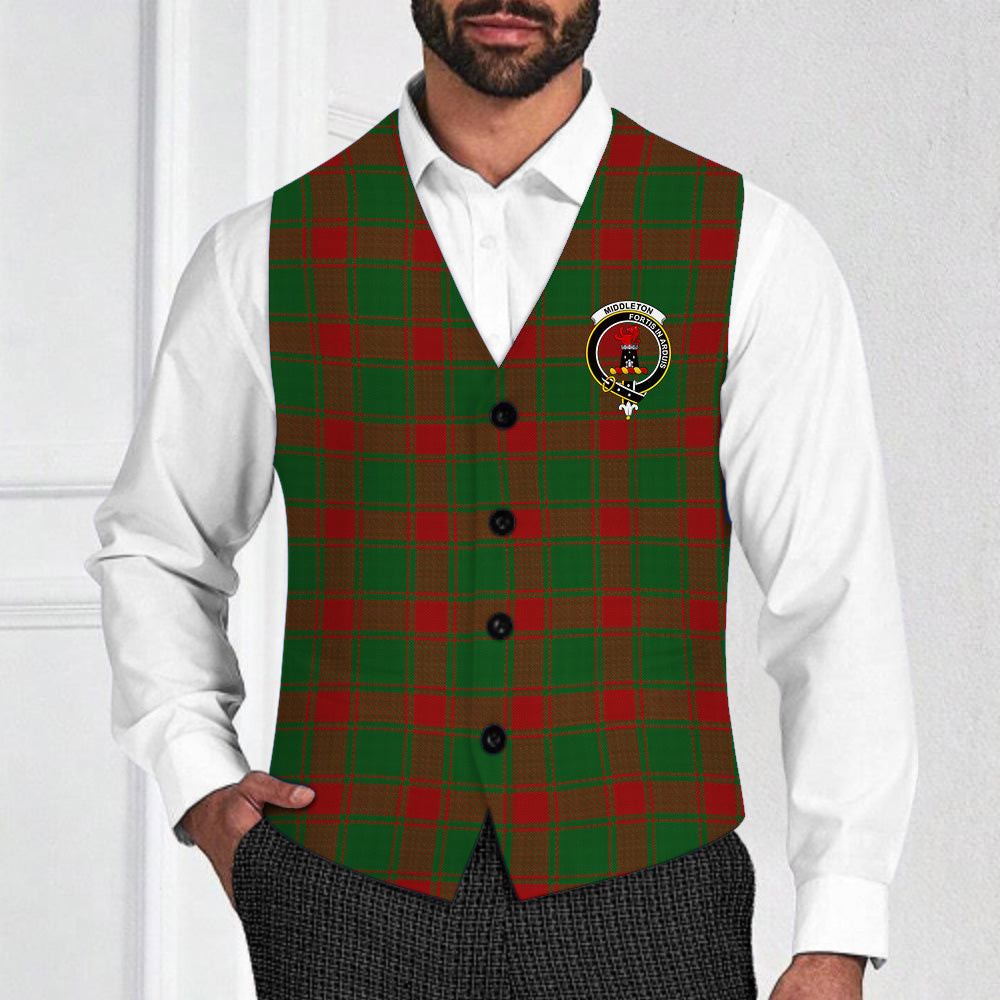 ScotsTee Shop Scottish Middleton Crest Tartan Waistcoat Sleeveless Suit Vest