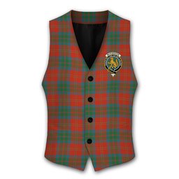 ScotsTee Shop Scottish McPherson of Cluny Ancient Crest Tartan Waistcoat Sleeveless Suit Vest