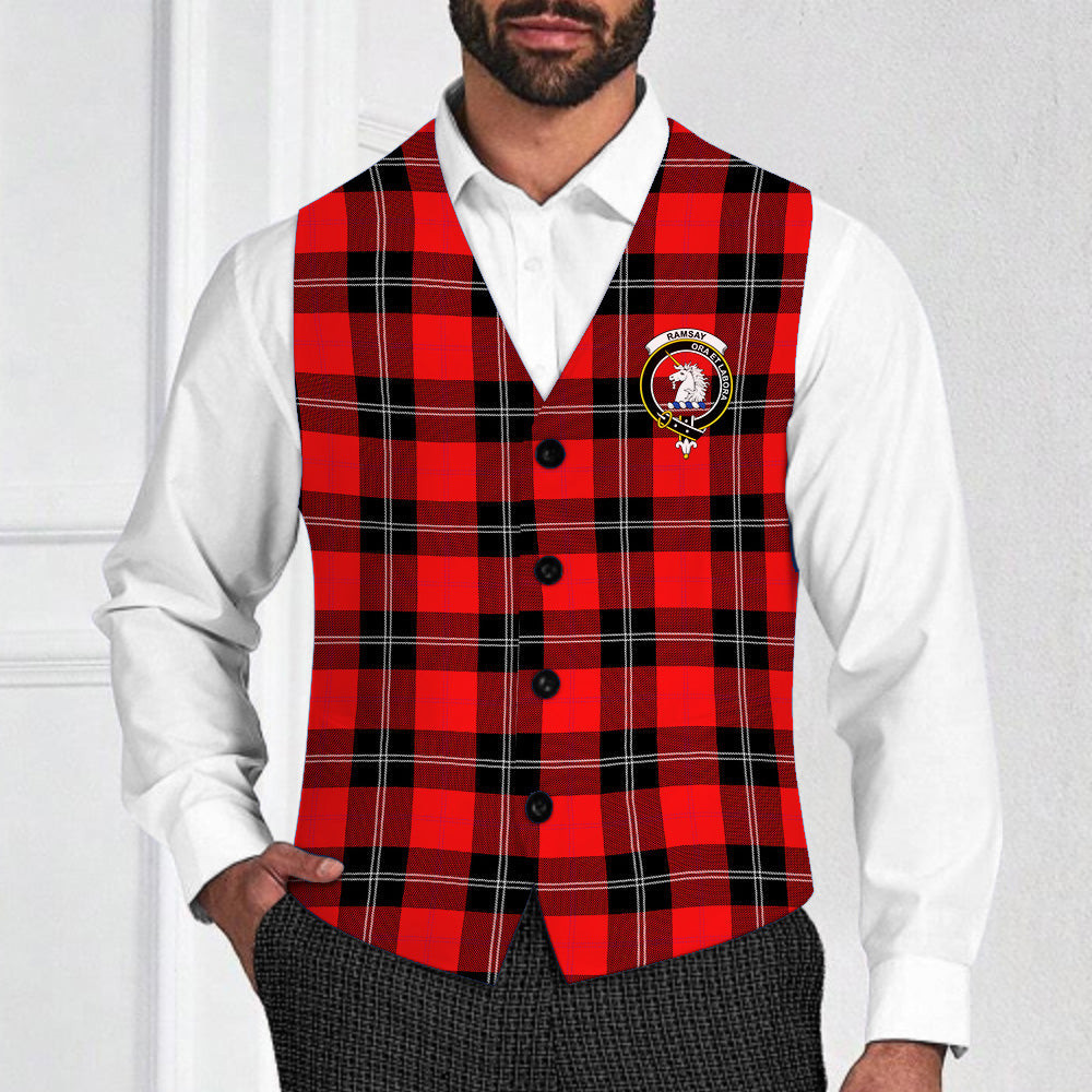 ScotsTee Shop Scottish Ramsay Modern Crest Tartan Waistcoat Sleeveless Suit Vest