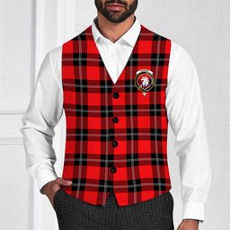 ScotsTee Shop Scottish Ramsay Modern Crest Tartan Waistcoat Sleeveless Suit Vest