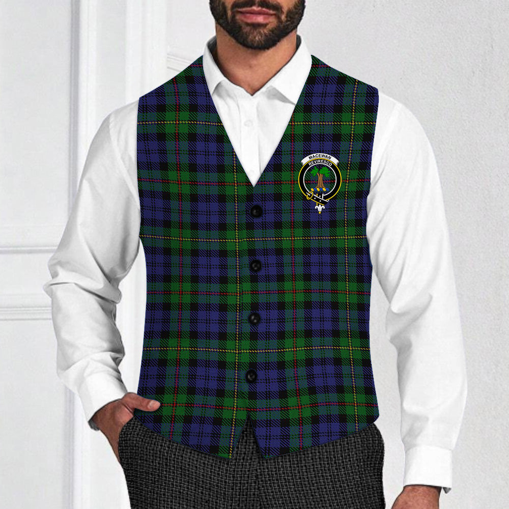 ScotsTee Shop Scottish MacEwan Crest Tartan Waistcoat Sleeveless Suit Vest