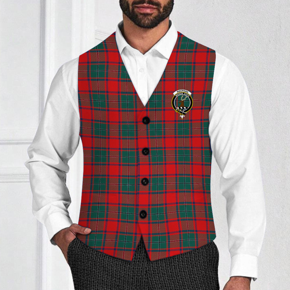 ScotsTee Shop Scottish MacPhail Blue Bands Modern Crest Tartan Waistcoat Sleeveless Suit Vest