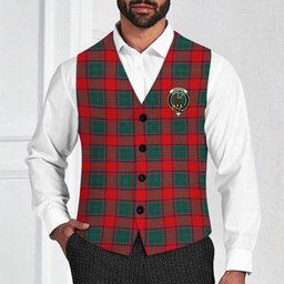 ScotsTee Shop Scottish MacPhail Blue Bands Modern Crest Tartan Waistcoat Sleeveless Suit Vest