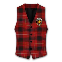 ScotsTee Shop Scottish MacIver Modern Crest Tartan Waistcoat Sleeveless Suit Vest