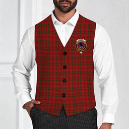 ScotsTee Shop Scottish MacDonell of Keppach Crest Tartan Waistcoat Sleeveless Suit Vest