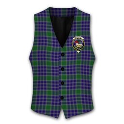 ScotsTee Shop Scottish MacDonald Lord of the Isles Hunting 2 Crest Tartan Waistcoat Sleeveless Suit Vest