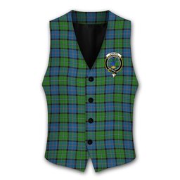 ScotsTee Shop Scottish Stirling Crest Tartan Waistcoat Sleeveless Suit Vest