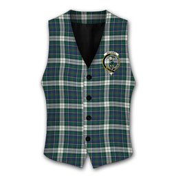 ScotsTee Shop Scottish MacInnes Dress Modern Crest Tartan Waistcoat Sleeveless Suit Vest