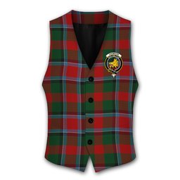 ScotsTee Shop Scottish Thomson Mackinlay Crest Tartan Waistcoat Sleeveless Suit Vest