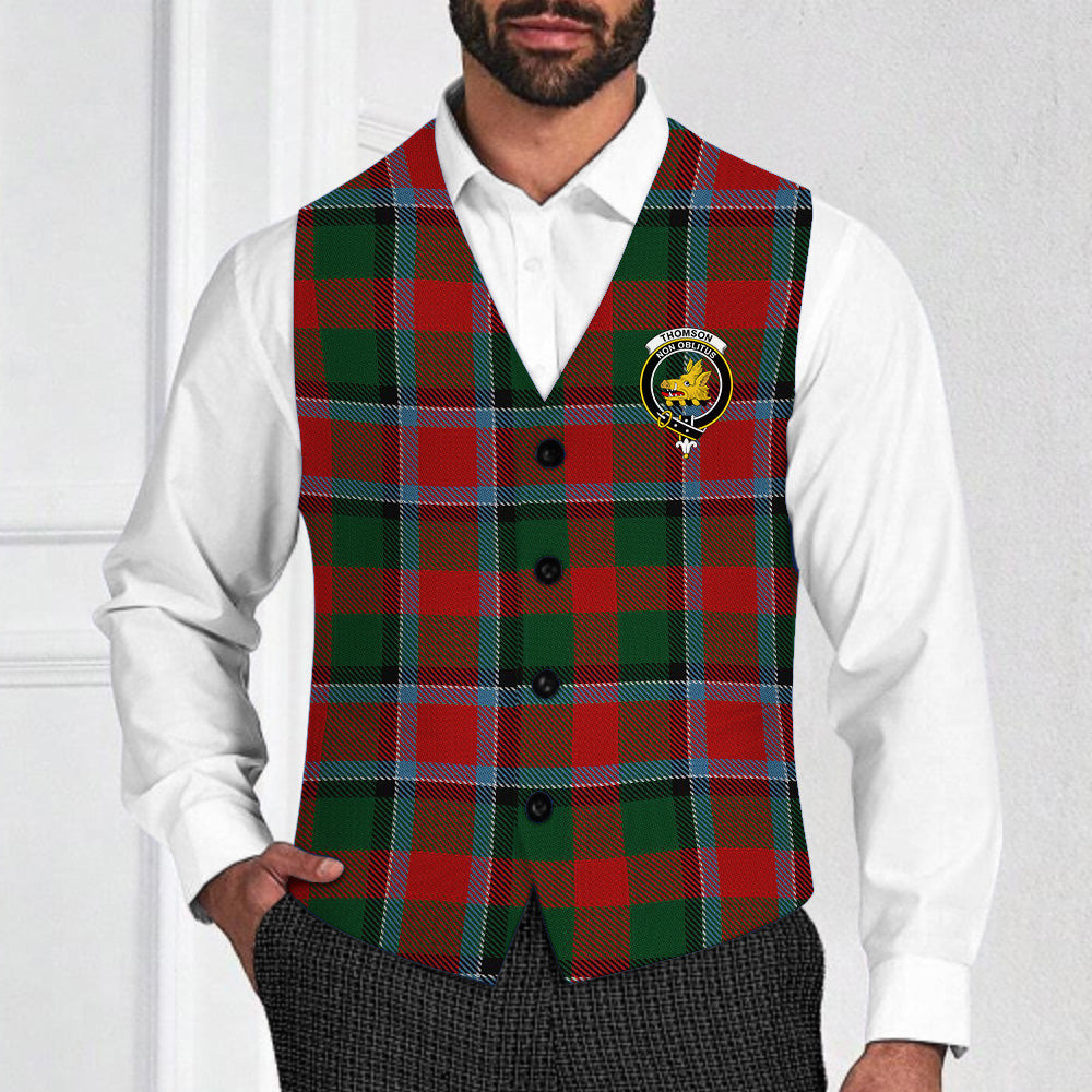 ScotsTee Shop Scottish Thomson Mackinlay Crest Tartan Waistcoat Sleeveless Suit Vest