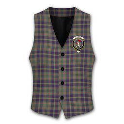 ScotsTee Shop Scottish Tailyour Weathered Crest Tartan Waistcoat Sleeveless Suit Vest