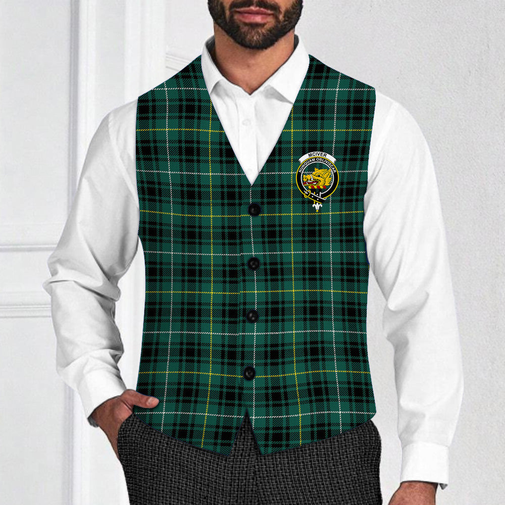 ScotsTee Shop Scottish McIver Hunting Modern Crest Tartan Waistcoat Sleeveless Suit Vest