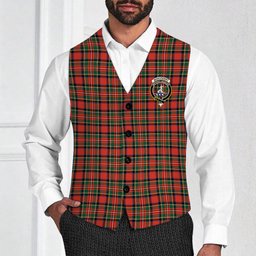 ScotsTee Shop Scottish Monypenny Crest Tartan Waistcoat Sleeveless Suit Vest
