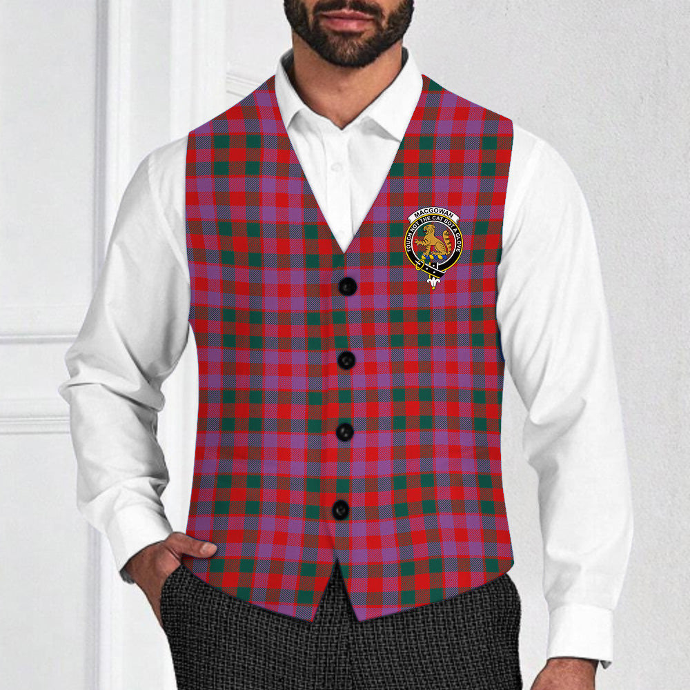 ScotsTee Shop Scottish MacGowan Portrait Modern Crest Tartan Waistcoat Sleeveless Suit Vest