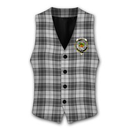 ScotsTee Shop Scottish Douglas Grey Modern Crest Tartan Waistcoat Sleeveless Suit Vest