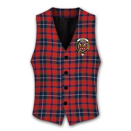 ScotsTee Shop Scottish Wishart Dress Modern Crest Tartan Waistcoat Sleeveless Suit Vest