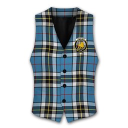 ScotsTee Shop Scottish Thompson Society Crest Tartan Waistcoat Sleeveless Suit Vest