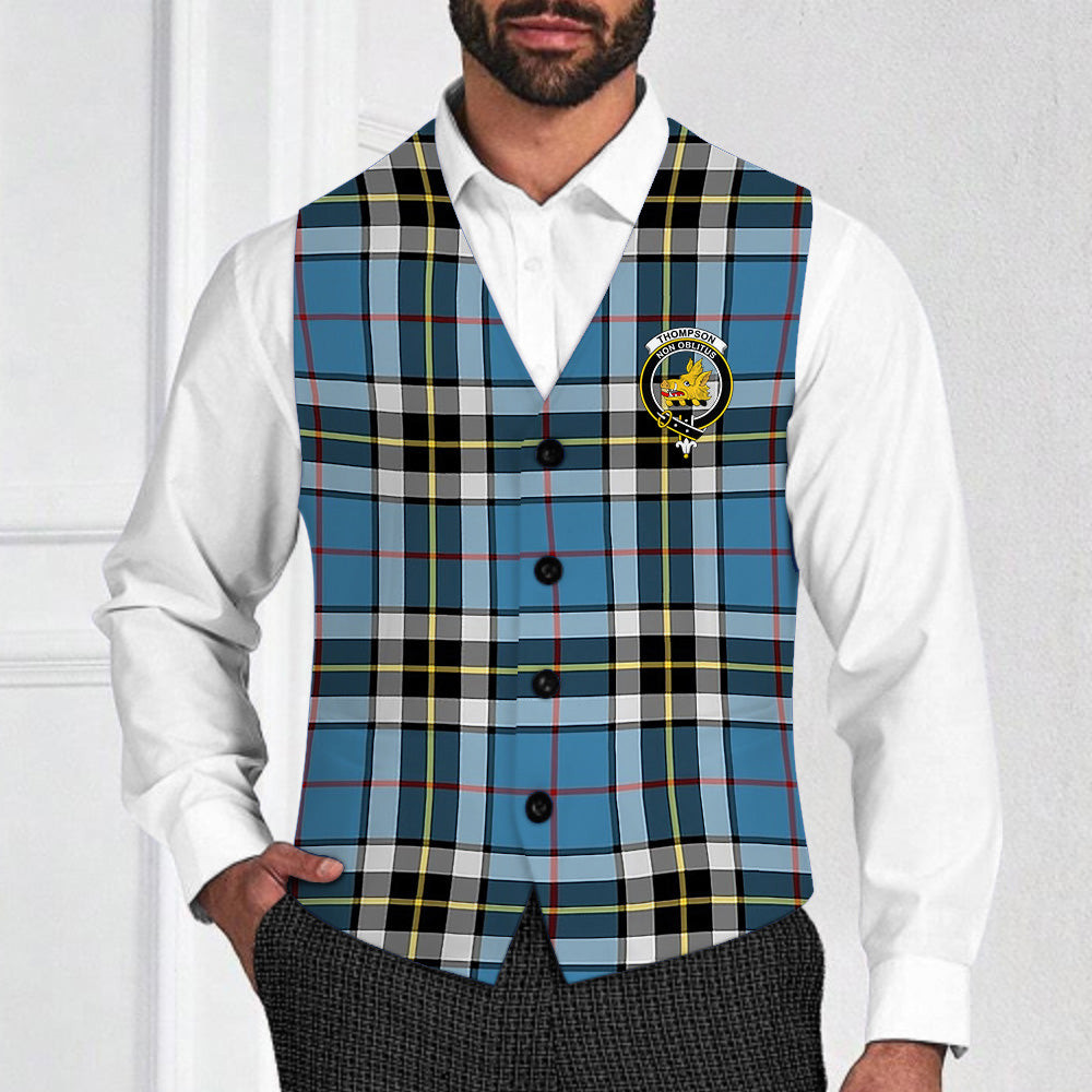 ScotsTee Shop Scottish Thompson Society Crest Tartan Waistcoat Sleeveless Suit Vest