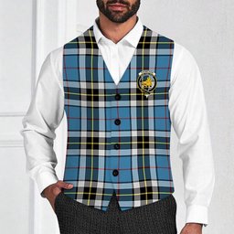 ScotsTee Shop Scottish Thompson Society Crest Tartan Waistcoat Sleeveless Suit Vest