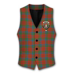 ScotsTee Shop Scottish Robertson 1819 Ancient Crest Tartan Waistcoat Sleeveless Suit Vest