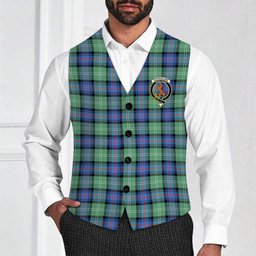 ScotsTee Shop Scottish Sutherland Old Ancient SC Crest Tartan Waistcoat Sleeveless Suit Vest