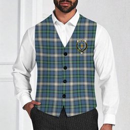ScotsTee Shop Scottish McDowell Modern Crest Tartan Waistcoat Sleeveless Suit Vest