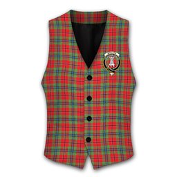 ScotsTee Shop Scottish MacLean of Duart Modern Crest Tartan Waistcoat Sleeveless Suit Vest