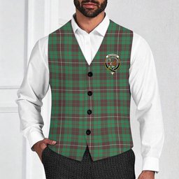 ScotsTee Shop Scottish MacKinnon Hunting Ancient Crest Tartan Waistcoat Sleeveless Suit Vest