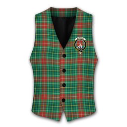 ScotsTee Shop Scottish Muirhead Modern Crest Tartan Waistcoat Sleeveless Suit Vest