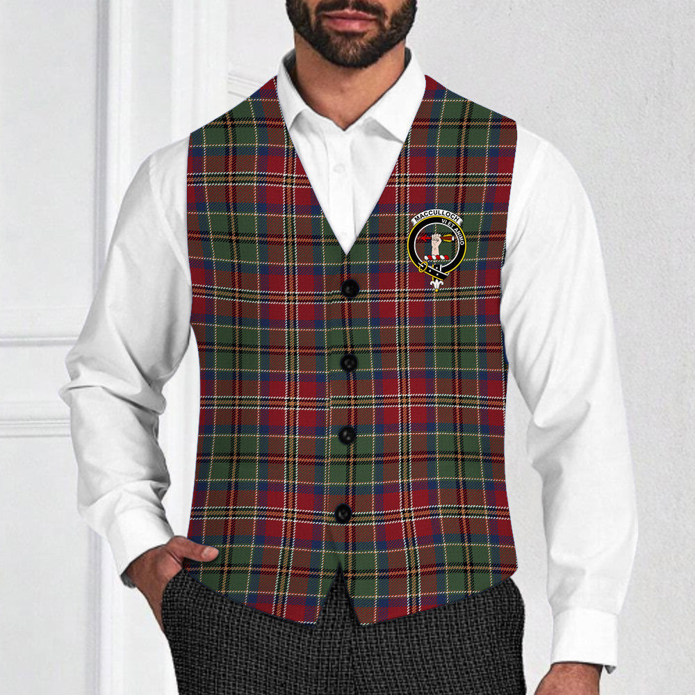 ScotsTee Shop Scottish MacCulloch Ancient Crest Tartan Waistcoat Sleeveless Suit Vest