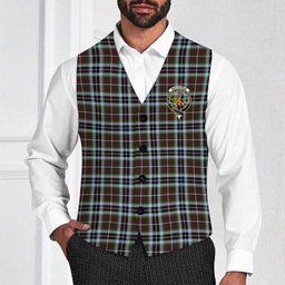 ScotsTee Shop Scottish MacThomas Hunting Modern Crest Tartan Waistcoat Sleeveless Suit Vest