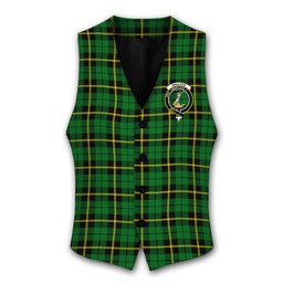ScotsTee Shop Scottish Wallace Hunting - Green Crest Tartan Waistcoat Sleeveless Suit Vest