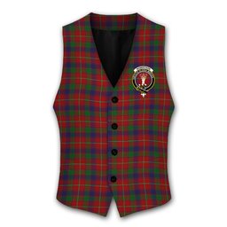 ScotsTee Shop Scottish Robertson White line Crest Tartan Waistcoat Sleeveless Suit Vest