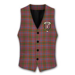 ScotsTee Shop Scottish MacRae Red Ancient Crest Tartan Waistcoat Sleeveless Suit Vest